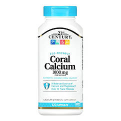 Кораловий кальцій, 1000 мг, 120 капсул, 21 Century