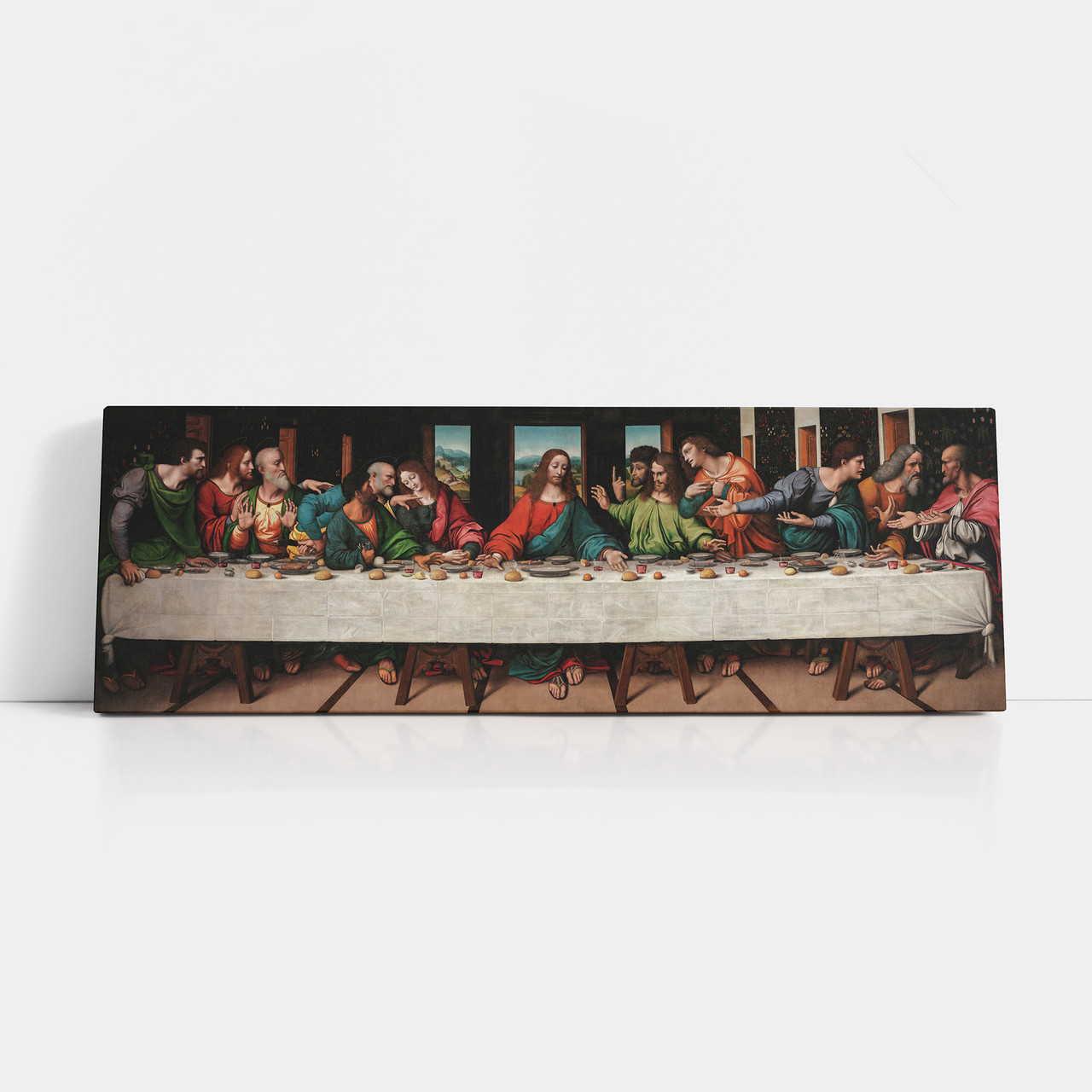 Картина на полотні "Леонардо да Вінчі, Тайна вечеря, Leonardo da Vinci, The Last Supper", 60×168см