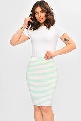 Спідниця жіноча м'ятного кольору в смужку 202876T Безкоштовна доставка