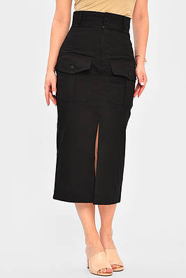 Спідниця жіноча однотонна чорного кольору р.S 203158T Безкоштовна доставка