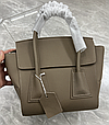 Містка шкіряна сумка з двома ручками блискавки під клапаном С60-КТ-4148 Кавова, фото 2