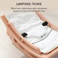 Шезлонг-гойдалка 2в1 Lumpurini Melisenda дитяче крісло-качалка з функцією заколисування (YY-01), фото 6