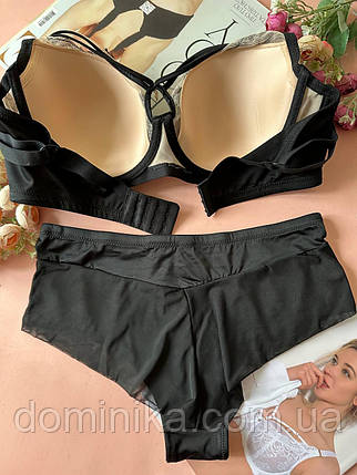 80/85/90D Жіноча спідня білизна комплект на чашку D чорно-бежевий, фото 2