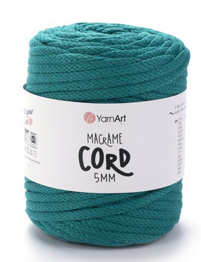 Пряжа Макраме Корд 5мм-783 морська хвиля, фото 1