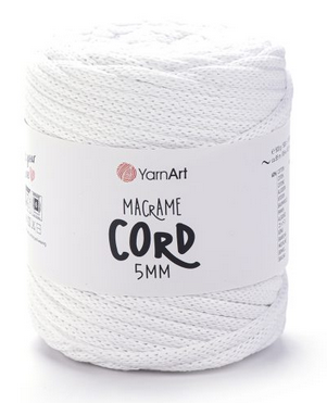 Пряжа Макраме Корд 5мм-751 білий, фото 1