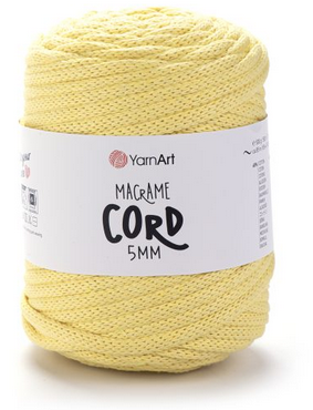 Пряжа Макраме Корд 5мм-754 жовтий, фото 1