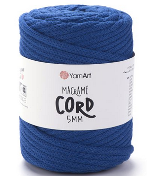 Пряжа Макраме Корд 5мм-772 синій, фото 1