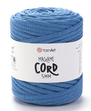 Пряжа Макраме Корд 5мм-786 синій, фото 1