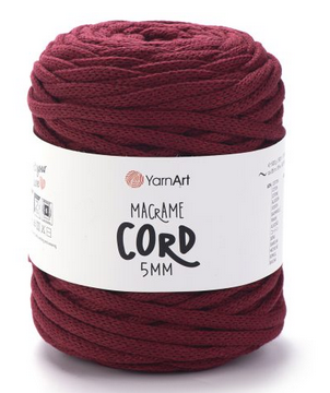 Пряжа Макраме Корд 5мм-781 бордо, фото 1