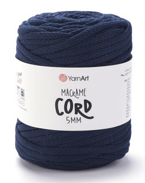 Пряжа Макраме Корд 5мм-784 темно-синій, фото 1