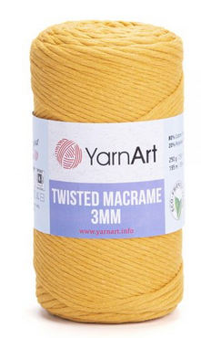 Twisted Macrame 3mm YarnArt-796 охра, фото 1