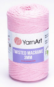 Twisted Macrame 3mm YarnArt-762 рожевий, фото 1