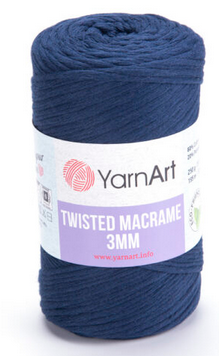 Twisted Macrame 3mm YarnArt-784 темно-синій, фото 1