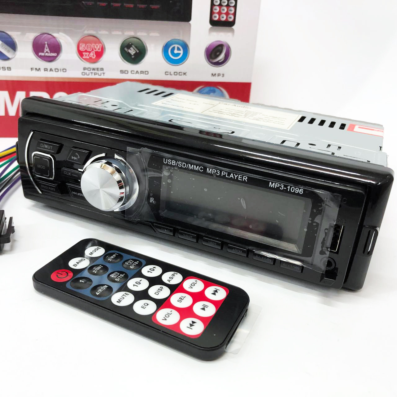 Автомагнітола MP3-1096 BT ISO зі знімною панеллю 4х50W, Магнітофон для машини авто автомобіля