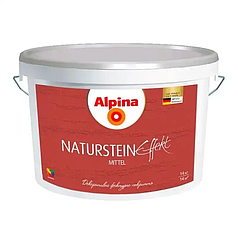 Декоративна шпаклівка інтер'єрна акрилова Alpina Naturstein mittel Effect Біла 14кг