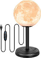 Настільна лампа 3D Moonlight LED нічник USB у формі місяця з 5 режимами біла