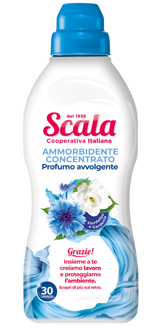Кондиціонер-ополіскувач з ароматом волошки та гарденії Scala Ammorbidente Fiordaliso e Gardenia 750 мл, фото 1