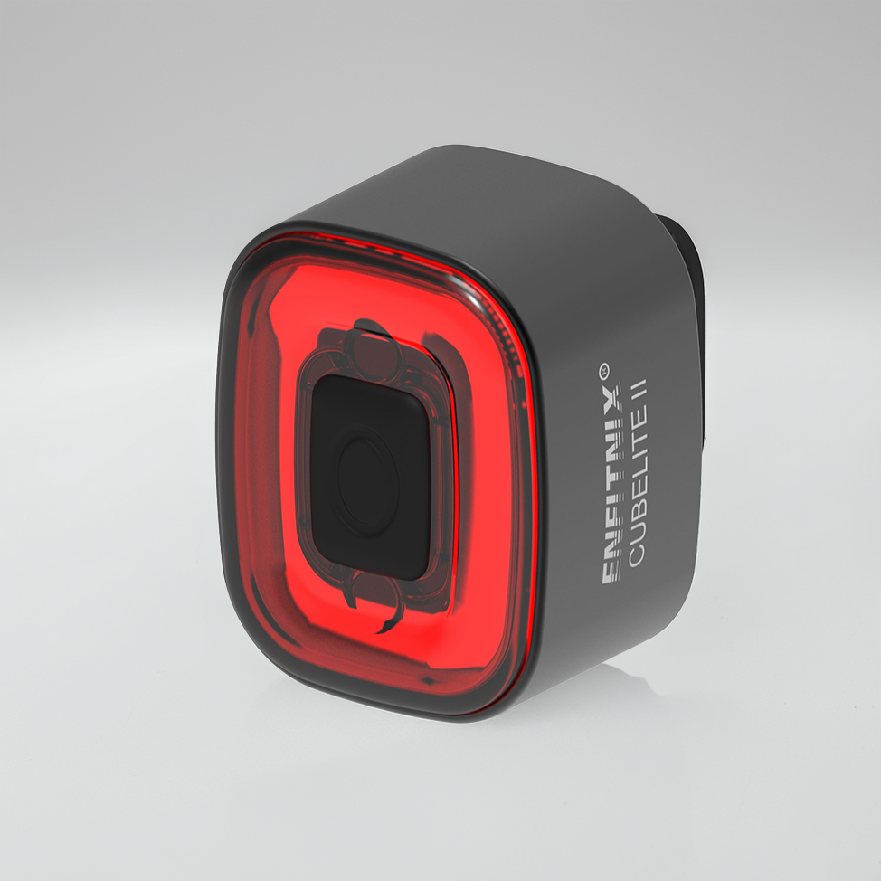Блимавка на велосипед Enfitnix CubeLite II задній габарит з датчиком гальмування та кріпленням під сідло
