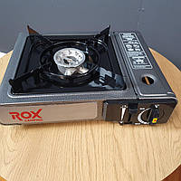 Туристична газова плита ROX Camping портативна плита з балонним адаптером і перехідником