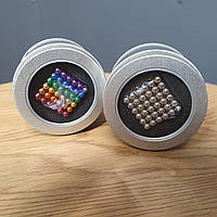 Магнітна іграшка неокуб 216 кульок Кубик із кульок магнітів neo cub silver антистрес конструктор neo