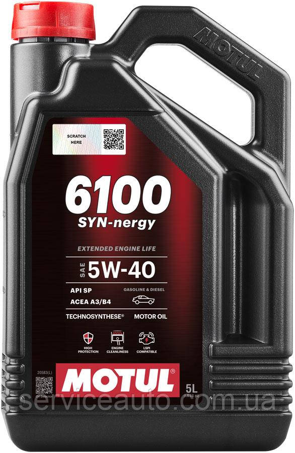 Моторна олива Motul 6100 SYN-NERGY SAE 5W40, 5L, фото 1