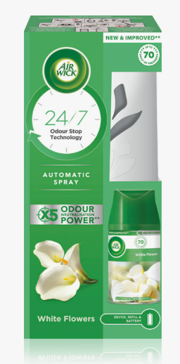 Автоматичний аерозольний освіжувач повітря Air Wick Freshmatic Білі квіти 250мл