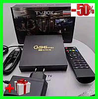 Смарт приставка для телевизора с пультом 16 Гб Андроид приставка для телепрограмм ТВ приймач з вайфай