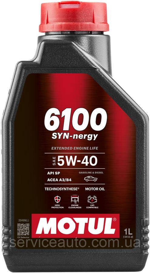 Моторна олива Motul 6100 SYN-NERGY SAE 5W40, 1L, фото 1