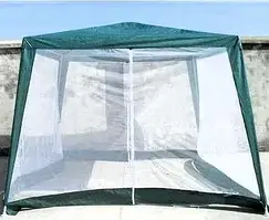 Тент з москітною сіткою та блискавками 3х3 метри для садового намету павільйону (без каркасу)
