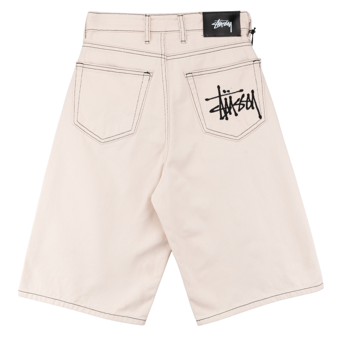 Чоловічі широкі шорти джинсові Stüssy, бежеві, оверсайз, у стилі Y2K