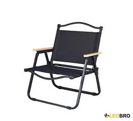 Кемпінгове крісло LEOBRO Чорне Середнє (CH-S02-M) для пікніка риболовлі пляжу дачі потужне Леобро