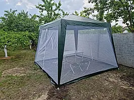 Намет павільйон садовий 3х3 метри зі стінками з москітної сітки тент з поліпропілену