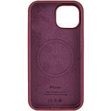 Чохол Silicone Case Full Protective (AA) with MagSafe для Apple iPhone 15 (6.1") Бордовий / Plum, фото 4