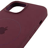 Чохол Silicone Case Full Protective (AA) with MagSafe для Apple iPhone 15 (6.1") Бордовий / Plum, фото 5