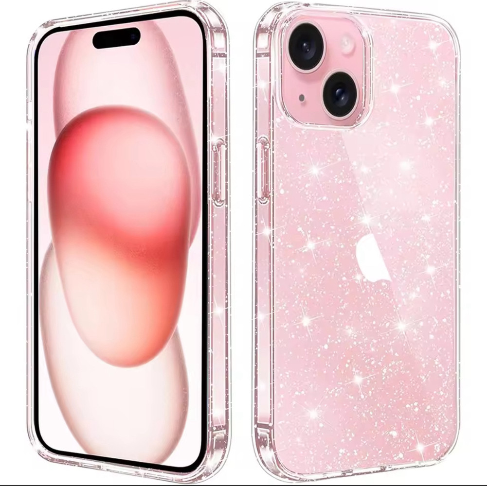 Силіконовий чохол прозорий із блискітками на іPhone 13