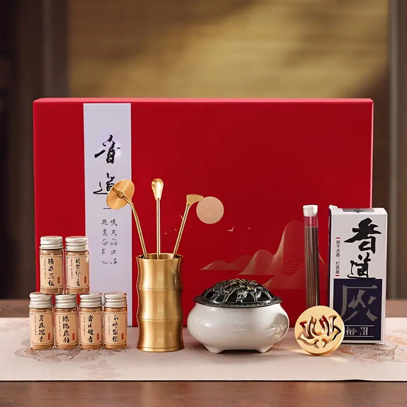 Подарунковий набір для йоги та медитації 14 предметів для пахощів сян дао 6 ароматів у подарунковій коробці