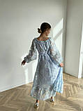 Легка літня сукня з корсетною шнурівкою по спині Тканина органза Розмір 42-46,48-52, фото 10