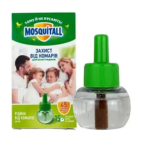 Рідина для електрофумігатора MOSQUITALL Захист для всієї родини, від комарів, 30 мл