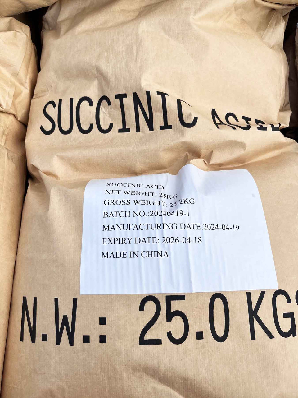 Бурштинова кислота (бурштинова кислота, сукцинатна кислота), 25 кг