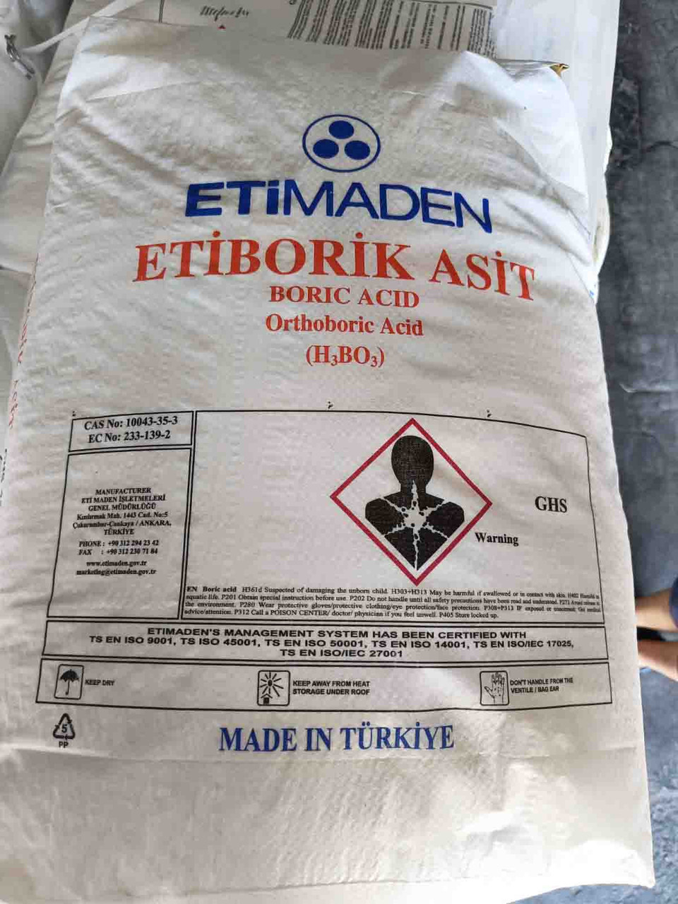 Борна кислота (ортоборна кислота), борне мікродобриво, антисептик, стимулятор росту, 50 кг