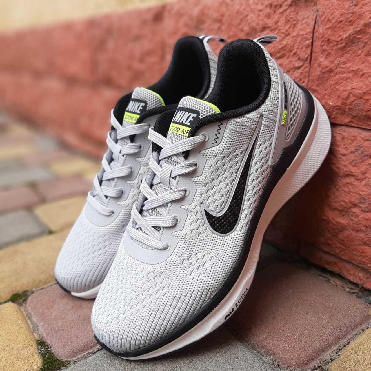Чоловічі кросівки Nike Zoom Light Grey Світло Сірі Взуття Найк Зум текстиль демісезон