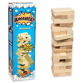 Настільна гра Дженга 54 бруски українською мовою Strateg 30770 Джанга KNZ