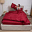 Комплект постільної білизни Страйп бордовий (євро), фото 5