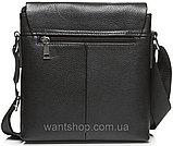 Чоловіча чорна шкіряна сумка-месенджер Tiding Bag 75-5271, фото 5