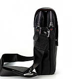 Чоловіча шкіряна чорна сумка через плече Tiding Bag M1254A, фото 5