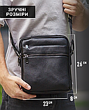 Чоловіча шкіряна сумка через плече чорна Tiding Bag 711511, фото 4