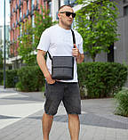 Чоловіча сумка через плече шкіряна чорна Tiding Bag SK A75-181, фото 10