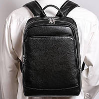 Чоловічий рюкзак шкіряний міський для ноутбука чорний Tiding Bag B2-884371A