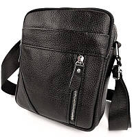 Чоловіча шкіряна сумка через плече Tiding Bag M38-10131A чорна