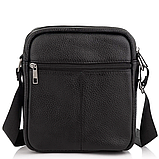 Сумка чоловіча через плече шкіряна чорна, фото 8